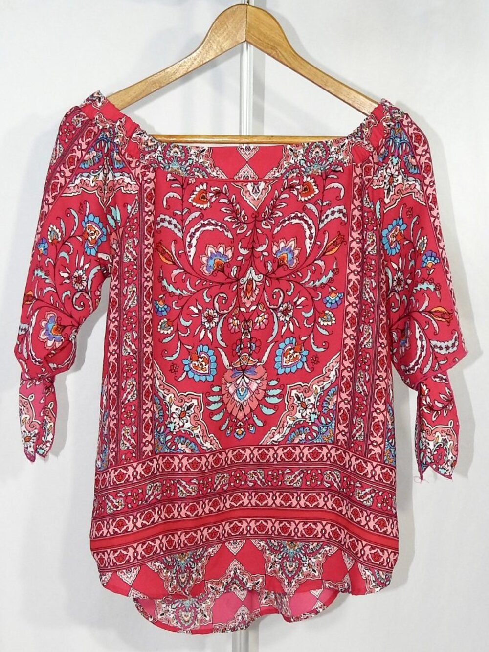 Verse Sz Small Hot Pink Boho Top Womens Made in the USA Vintage 2226TP10